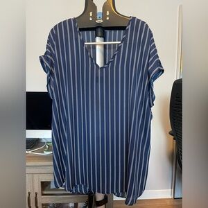 Penningtons Navy Stripe Top Size 2X